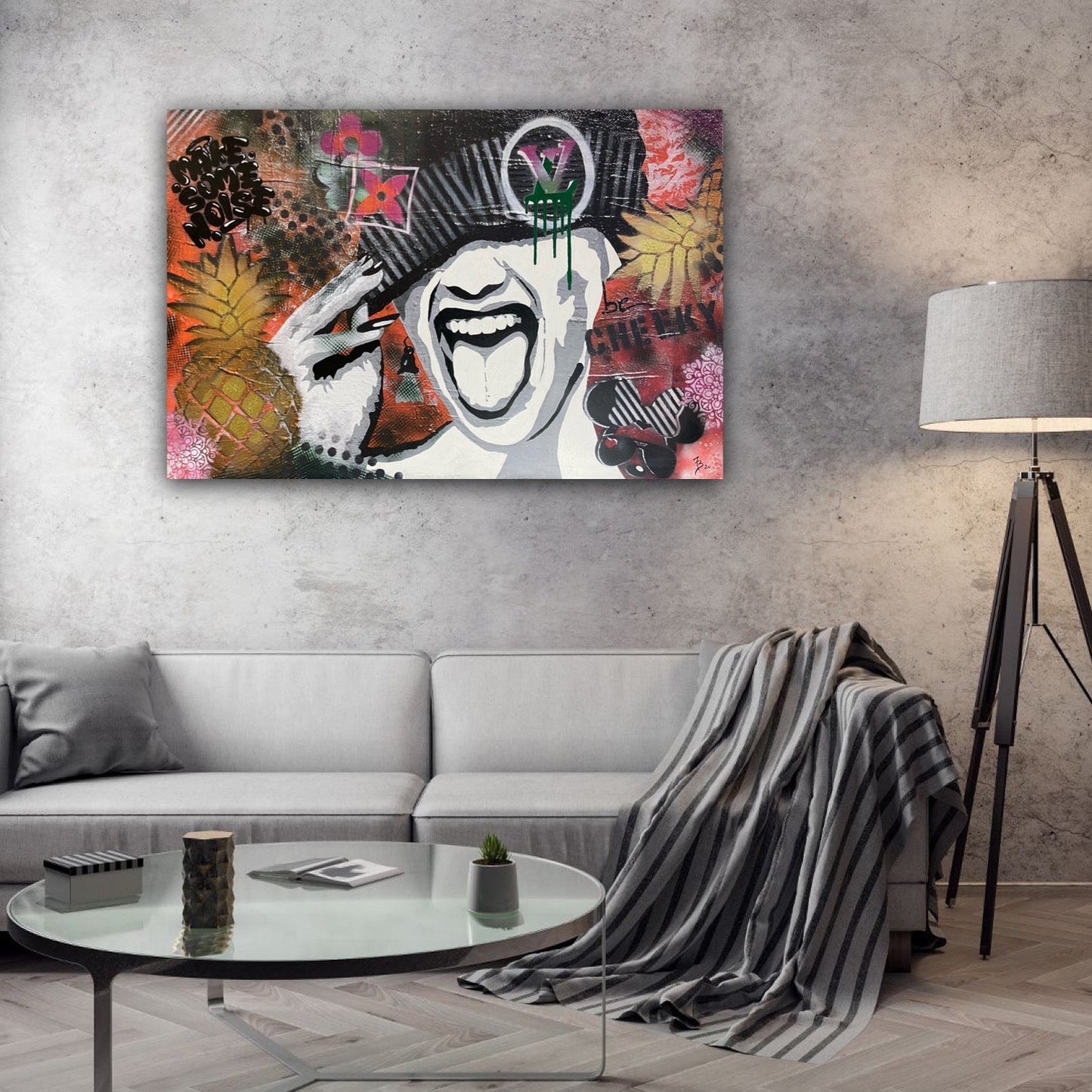 "be cheeky" ✌️handverzierter Print