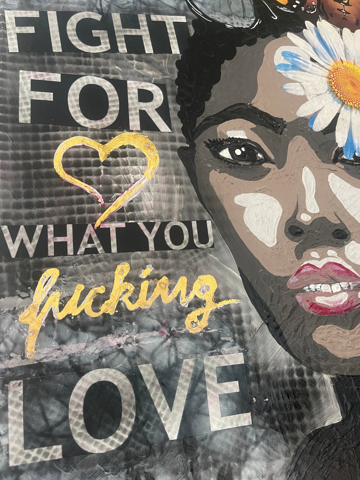 "Fight for what you f*cking Love" 🥊handverzierter Druck