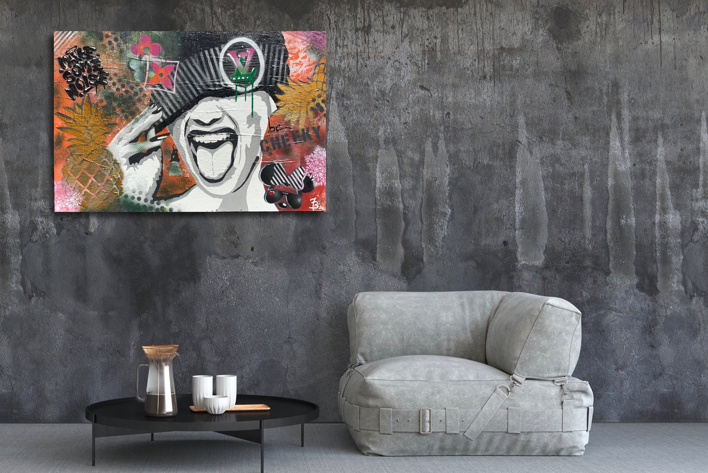 "be cheeky" ✌️handverzierter Print