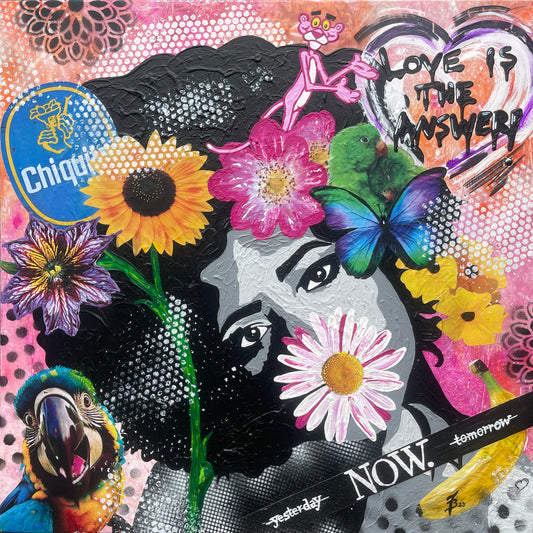...love is the answer" ❤️  handverzierter Print